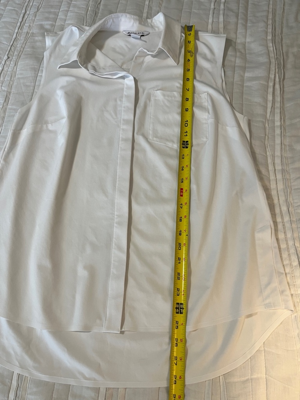 Athleta Crisp White Sleeveless Collared Top - Picture 12 of 12